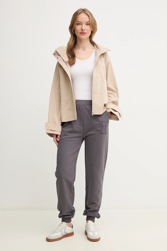 Calvin Klein Jeans pamut melegítőnadrág J20J225355 szürke SS25