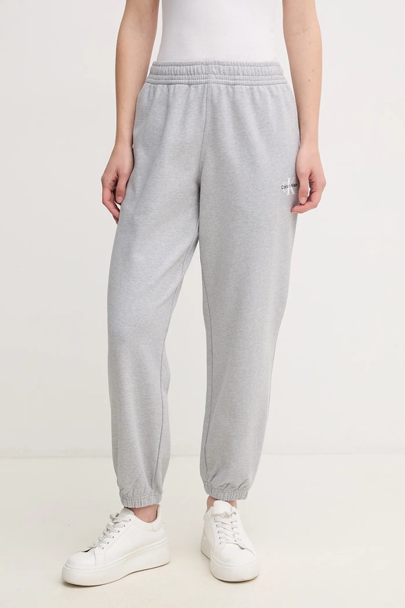 Tepláky Calvin Klein Jeans pletenina sivá LV047B235G