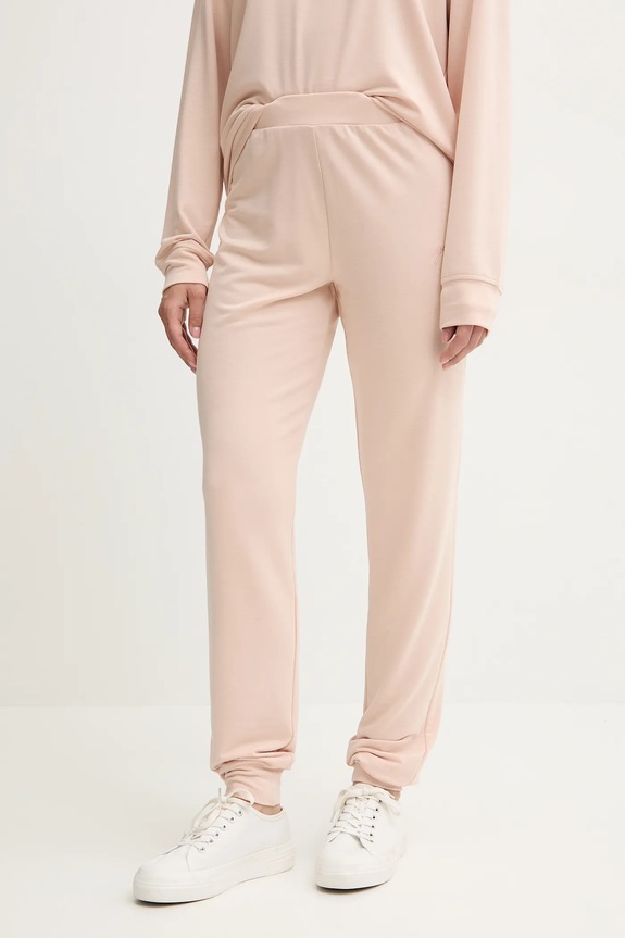 Guess spodnie dresowe LUCIA dzianina beżowy O5GB05.KCQP2