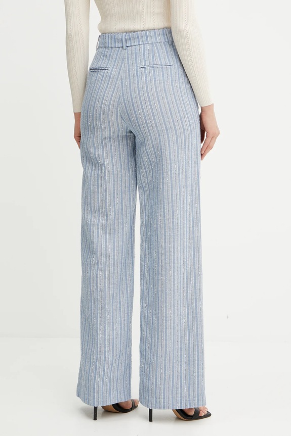 Ρούχα Παντελόνι με λινό μείγμα Fracomina FS25SV3008W402Q6 μπλε