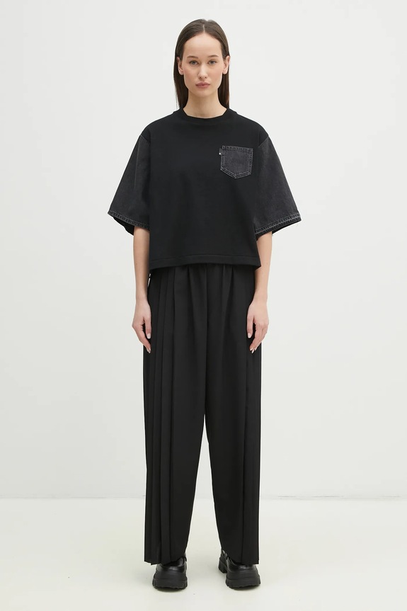 Hlače s primjesom vune Undercover Pants UP1E1501 crna
