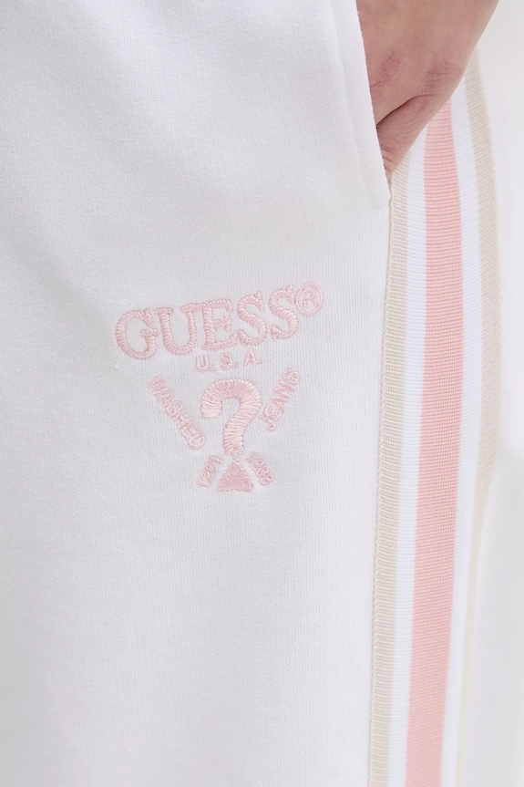 Guess pantaloni tuta YARROW bianco V5GB15.KCRT1
