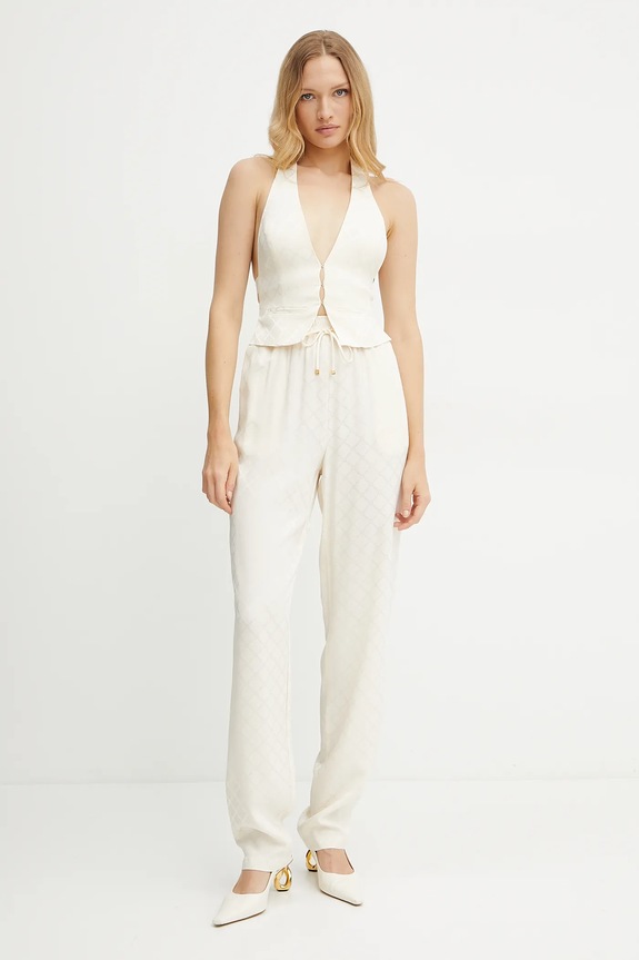 Elisabetta Franchi spodnie PA09152E2 beżowy SS25