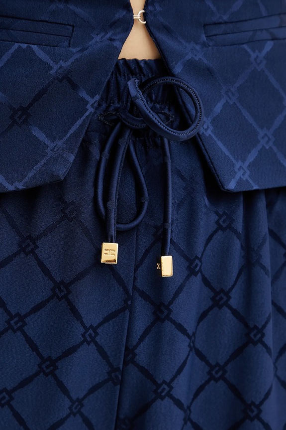 Παντελόνι Elisabetta Franchi PA09152E2 σκούρο μπλε