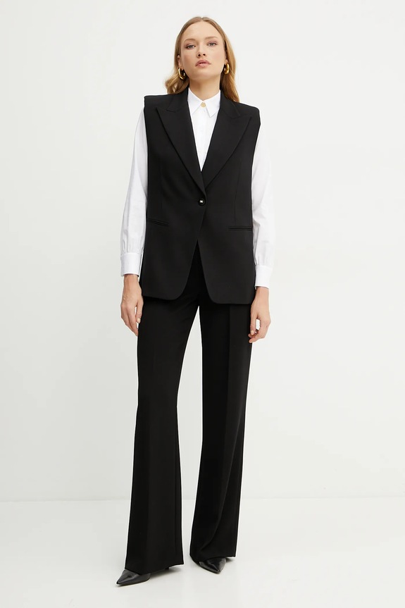 Παντελόνι Elisabetta Franchi PA09552E2 μαύρο SS25