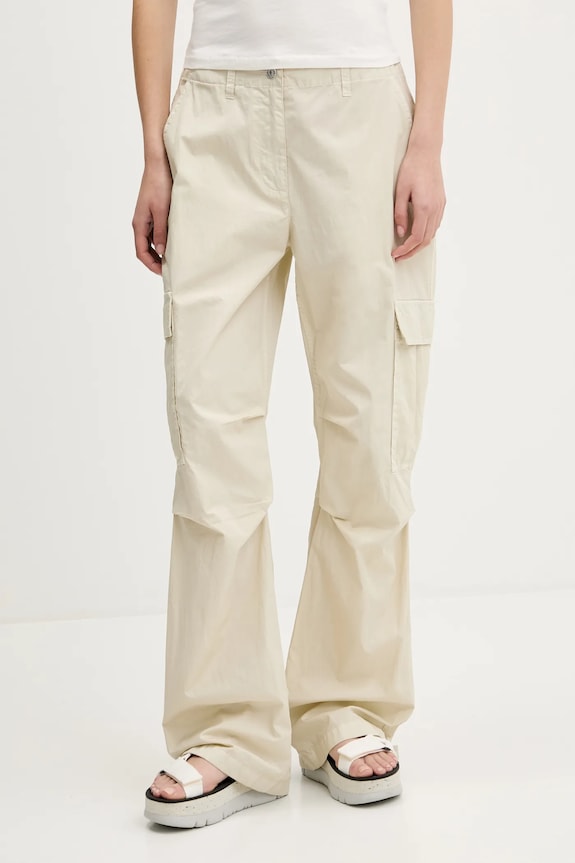 Tommy Jeans nadrág sima bézs DW0DW20350