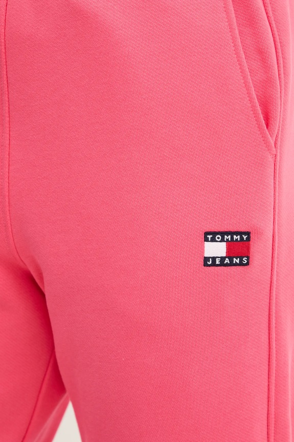 Παιδικό βαμβακερό παντελόνι Tommy Jeans ροζ DW0DW20679