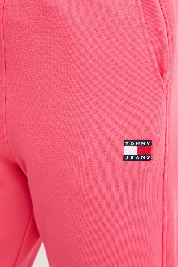 Παιδικό βαμβακερό παντελόνι Tommy Jeans ροζ DW0DW20679