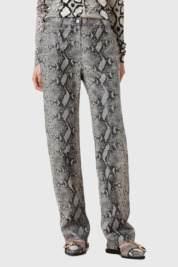 AllSaints spodnie skórzane SAIGE W012TC multicolor SS25