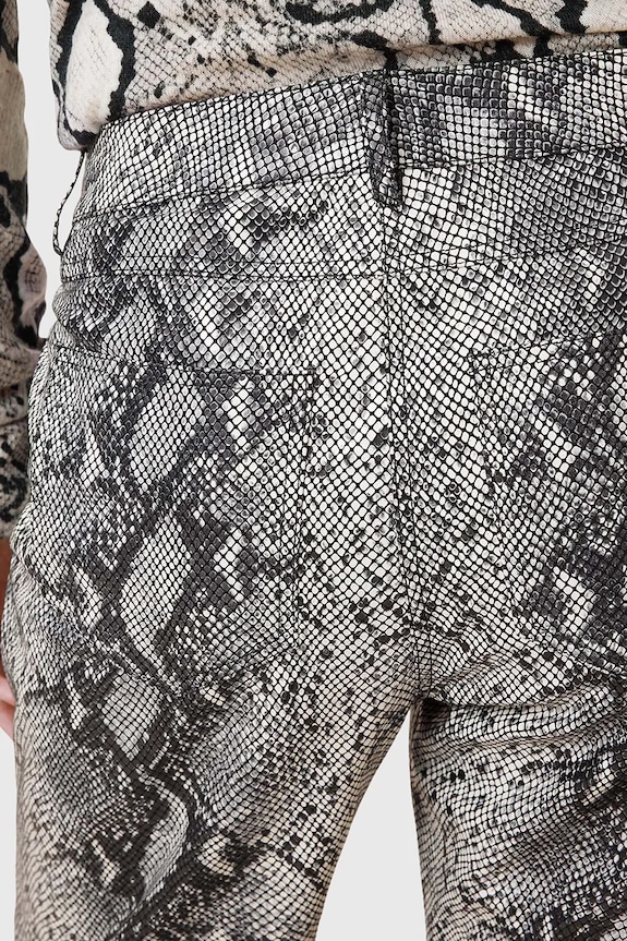 AllSaints spodnie skórzane SAIGE multicolor W012TC