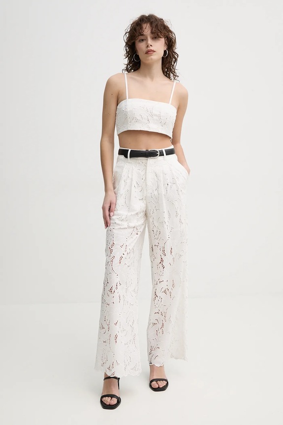 ISABELLE BLANCHE pantaloni IS25SS.P136.T020 alb SS25