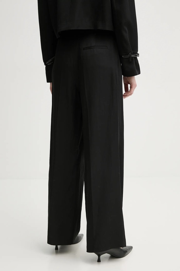 Ρούχα Παντελόνι με λινό μείγμα ISABELLE BLANCHE IS25SS.P059.T004 μαύρο