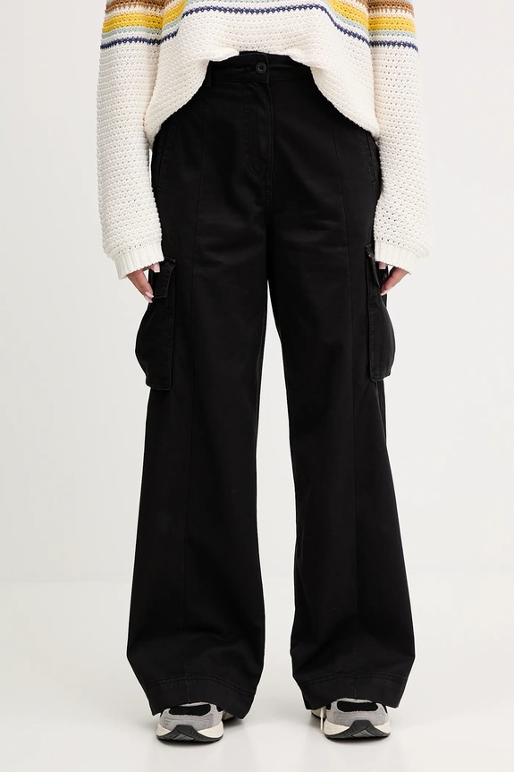 Napapijri pantaloni de bumbac M-Selva drept negru NP0A4IL49411