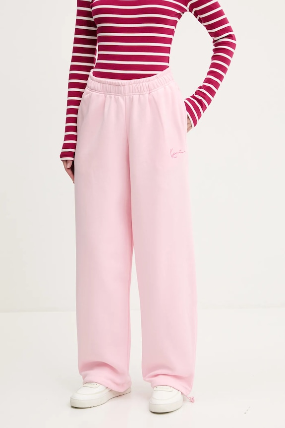 Karl Kani pantaloni de trening tricotaj roz 61030060