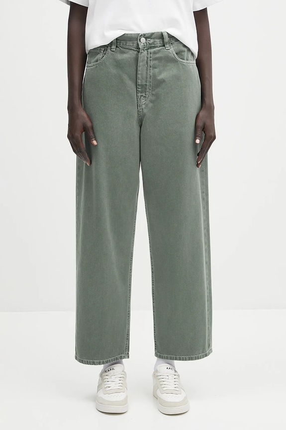 Carhartt WIP pantaloni in cotone Brandon Pant cotone verde I034837.2M24J