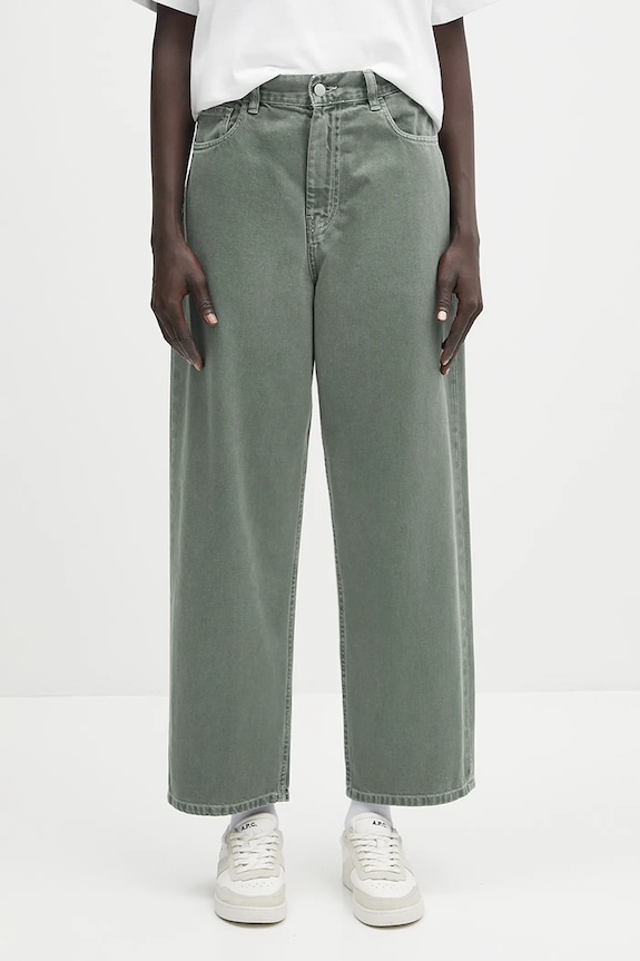 Carhartt WIP pantaloni in cotone Brandon Pant cotone verde I034837.2M24J