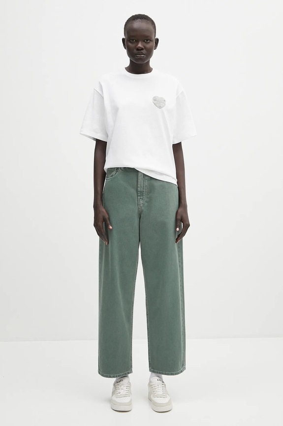 Carhartt WIP pantaloni in cotone Brandon Pant I034837.2M24J verde