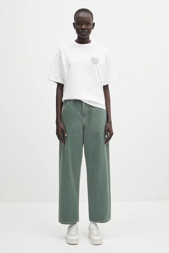 Carhartt WIP pantaloni in cotone Brandon Pant I034837.2M24J verde