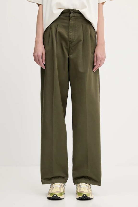 Carhartt WIP pantaloni in cotone Leola Pant cotone verde I033147.4106