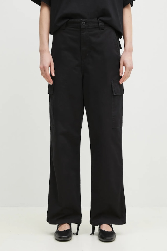 Bavlnené nohavice Carhartt WIP Kingston Pant široké čierna I034840.8906