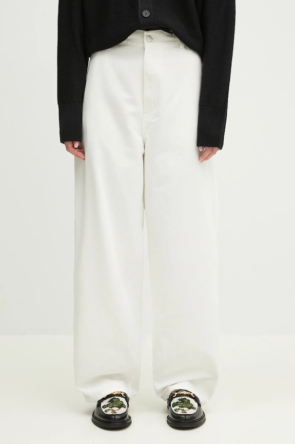 Bavlněné kalhoty Carhartt WIP Brandon Single Knee Pant bavlna bílá I034880.D602