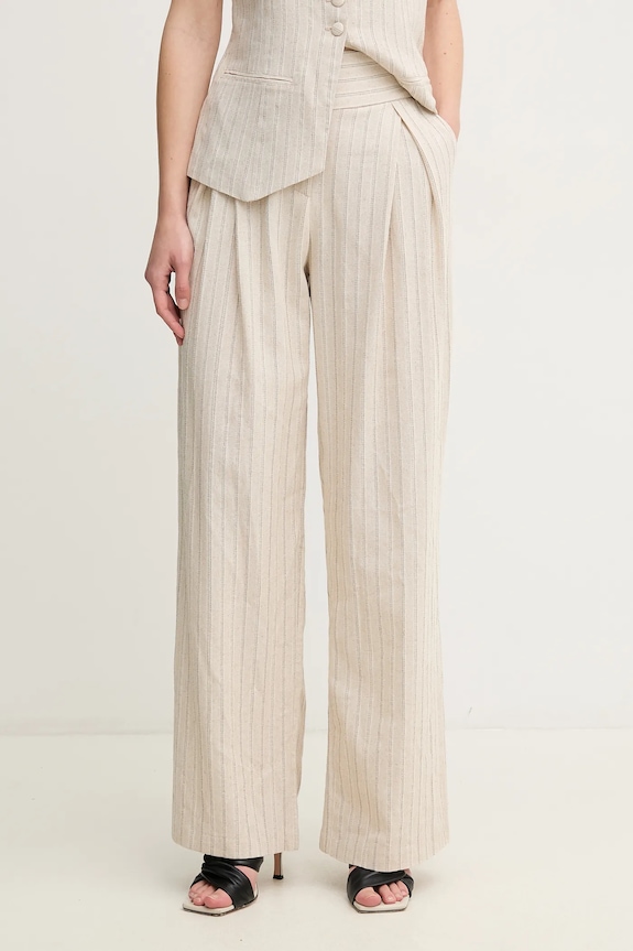 Hoss Intropia pantaloni din amestec de in drept bej 6549013