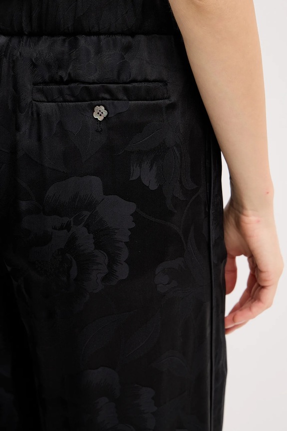 Kenzo pantaloni de mătase negru FF52PA0849JR.99