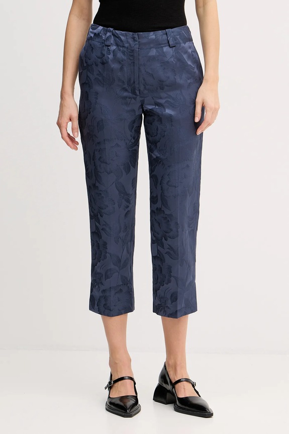 Kenzo pantaloni din amestec de in cu modele albastru FF52PA0939JG.67