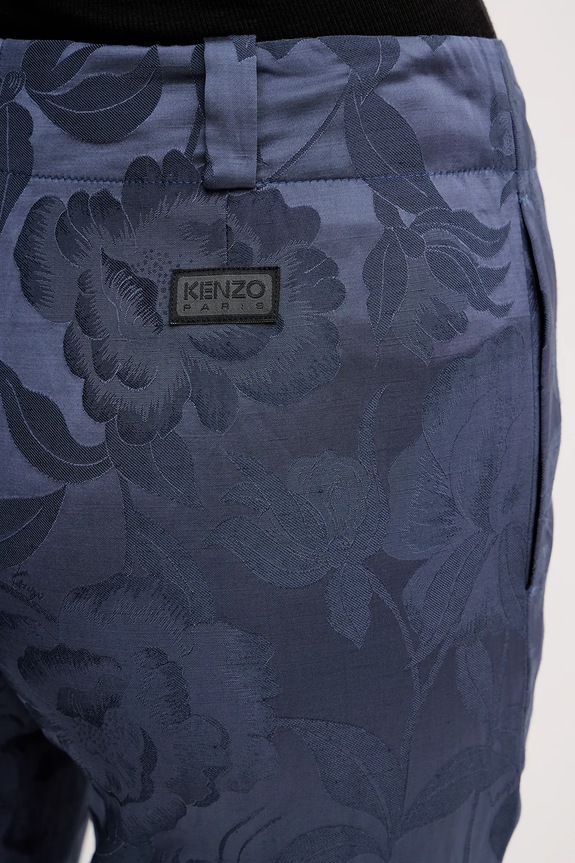 Kenzo pantaloni din amestec de in albastru FF52PA0939JG.67