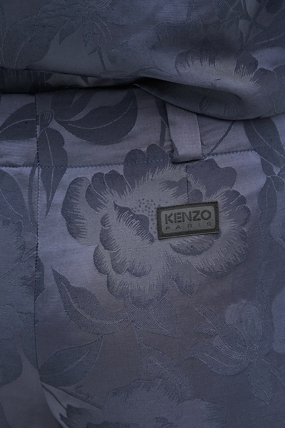 Kenzo linen blend trousers blue FF52PA0939JG.67