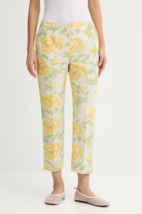 Kenzo spodnie tkanina żółty FF52PA0939O1.01