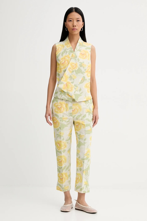 Kenzo spodnie FF52PA0939O1.01 żółty SS25