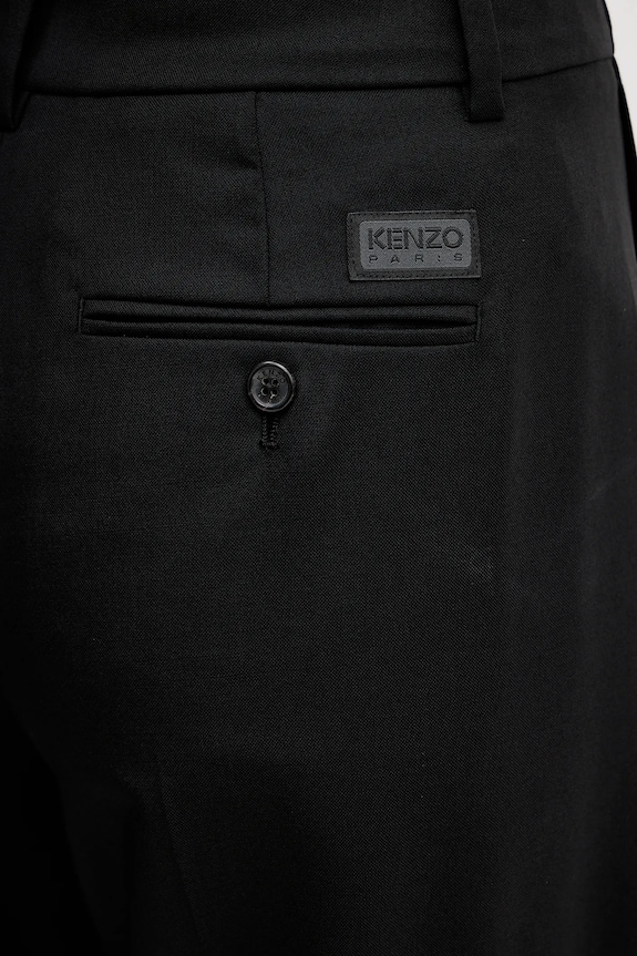 Vlnené nohavice Kenzo čierna FF52PA0999RA.99