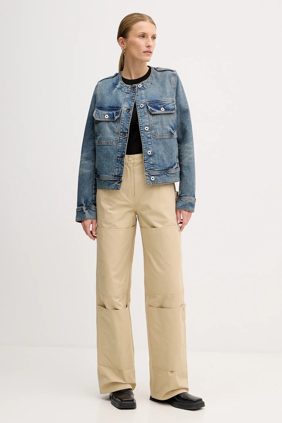 Kenzo spodnie bawełniane FF52PA1009DL.11 beżowy SS25