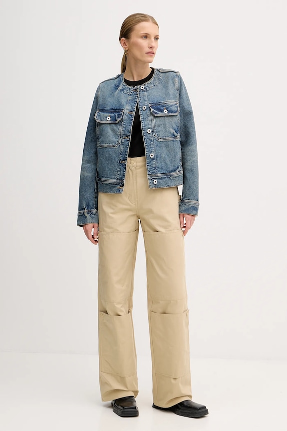 Kenzo spodnie bawełniane FF52PA1009DL.11 beżowy SS25