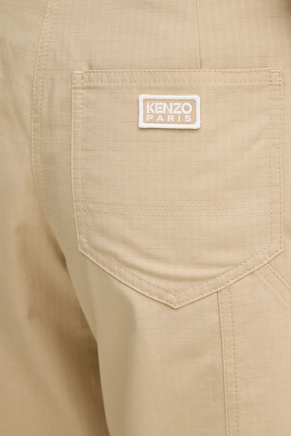 Kenzo spodnie bawełniane beżowy FF52PA1009DL.11