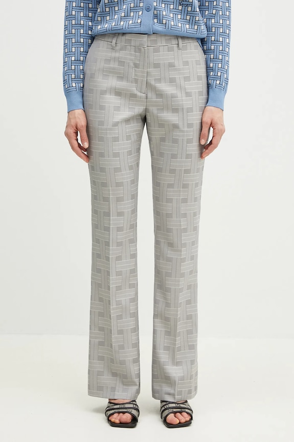 Kenzo spodnie wełniane wełna szary FF52PA1019JW.93