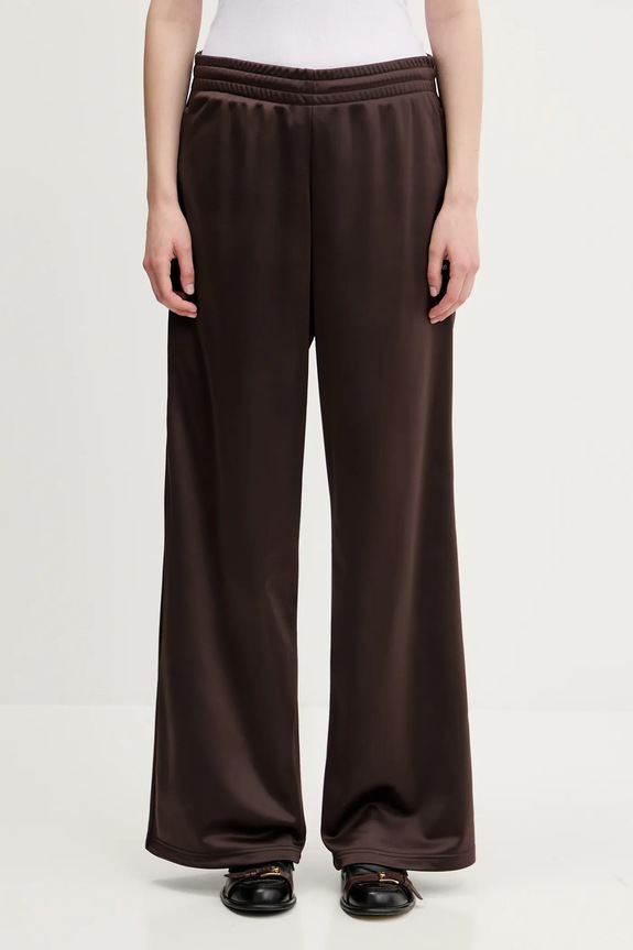 Kalhoty Martine Rose Wide Leg Track hladký hnědá 167JT12700