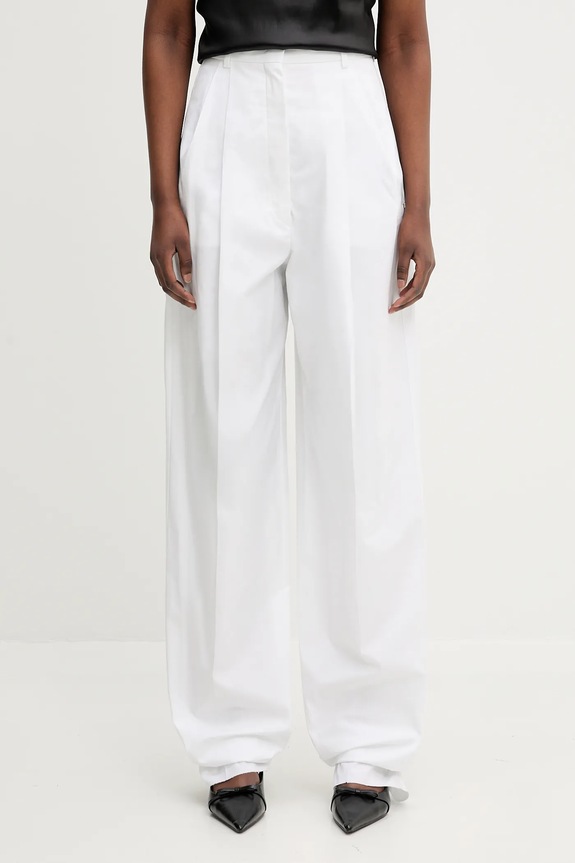 Sportmax cotton trousers Leone wide-leg white 2512131142600
