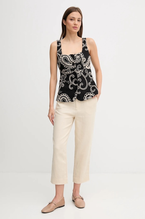 Lanene hlače Pedro del Hierro 7609781 bež SS25