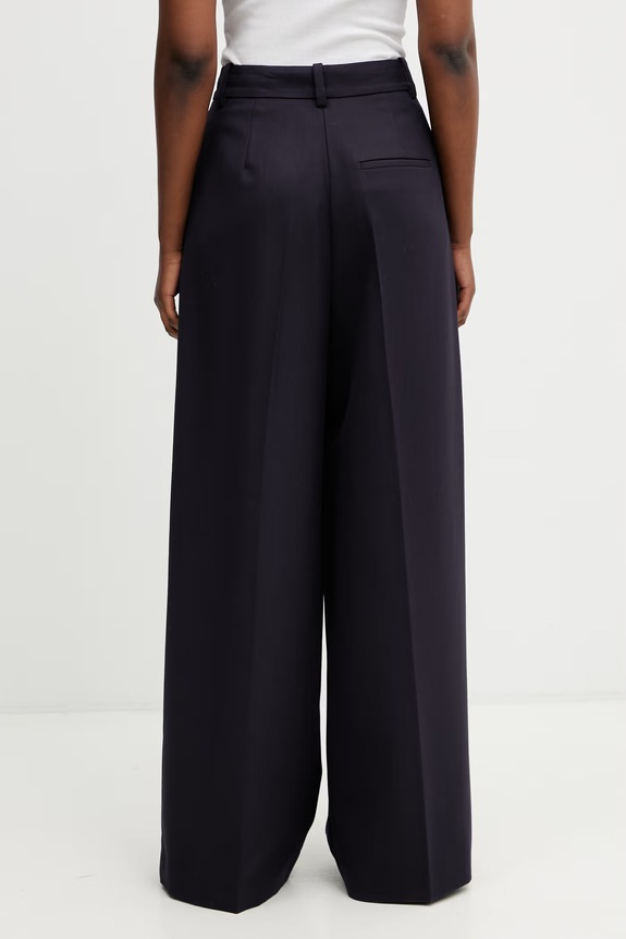Îmbrăcăminte Anine Bing Lou Trouser pantaloni cu amestec de lână pentru femei A.03.10389 bleumarin