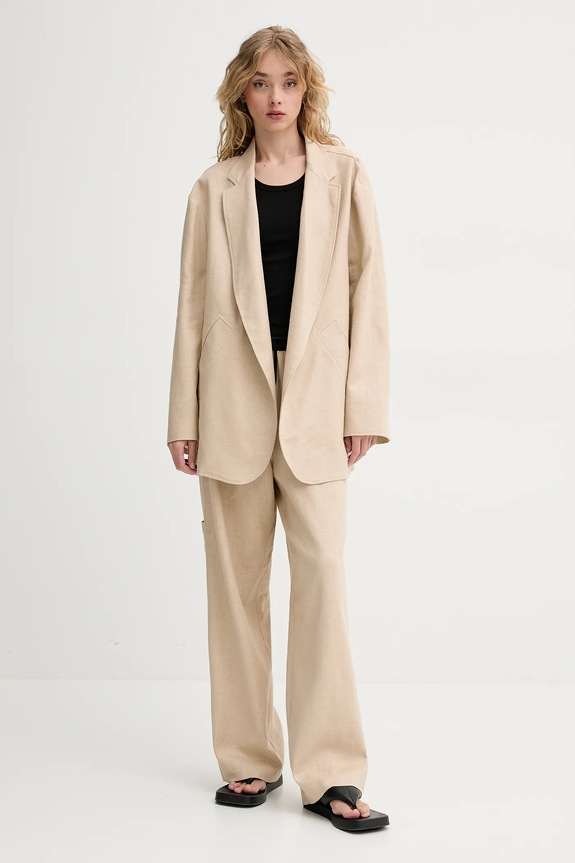 MMC STUDIO spodnie LINEN.MMC beżowy SS25