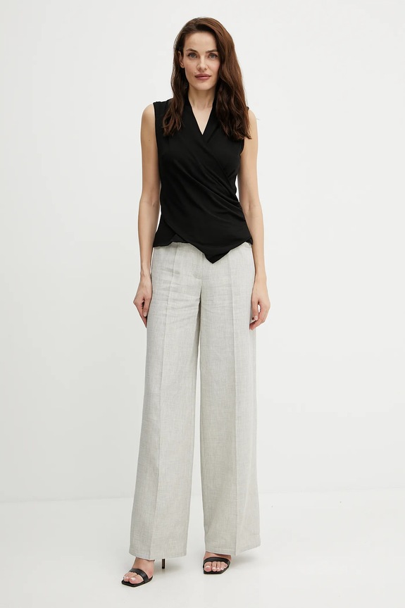 Kalhoty s příměsí lnu Forte Forte 13819.my.pants béžová SS25