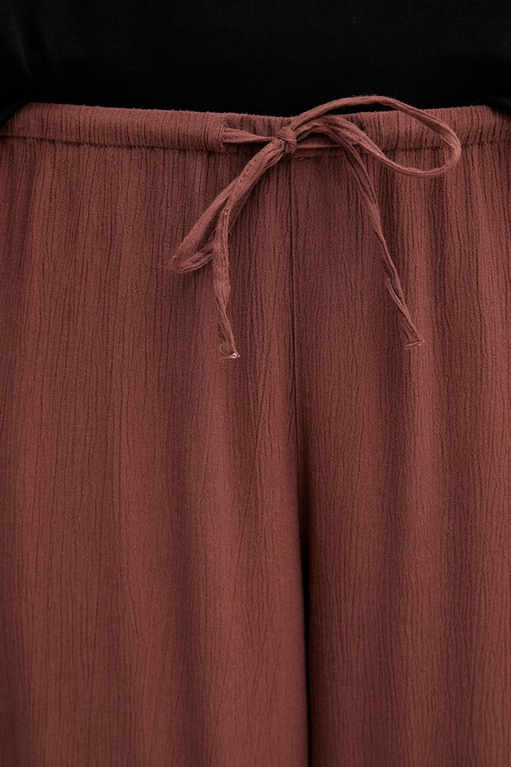 United Colors of Benetton wide leg hlače za žene od viskoze smeđa 4VW95F00C