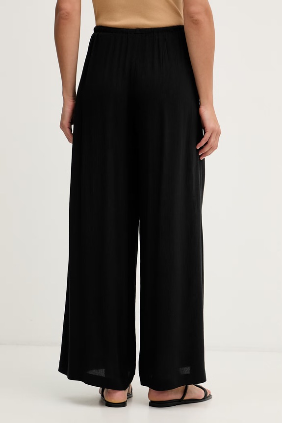 Odjeća United Colors of Benetton wide leg hlače za žene od viskoze 4VW95F00C crna