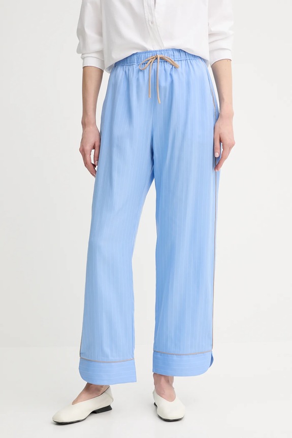 MUNTHE pantaloni in lino misto UKAVA alta blu 255140525523