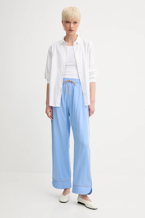 MUNTHE pantaloni in lino misto UKAVA 255140525523 blu SS25