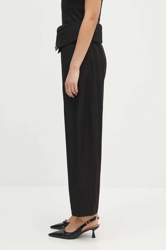 JW Anderson spodnie z domieszką jedwabiu Fold Over TR0394.PG1684.999 czarny SS25