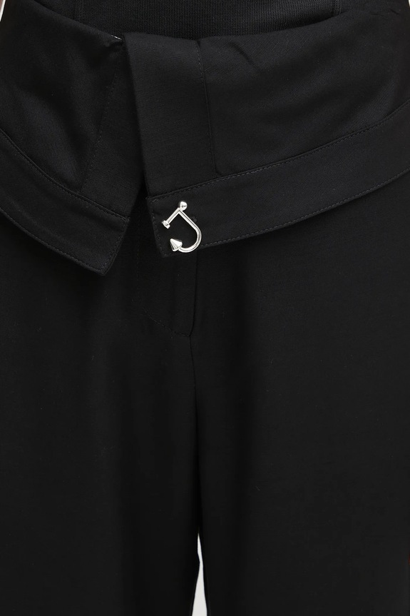 JW Anderson spodnie z domieszką jedwabiu Fold Over czarny TR0394.PG1684.999