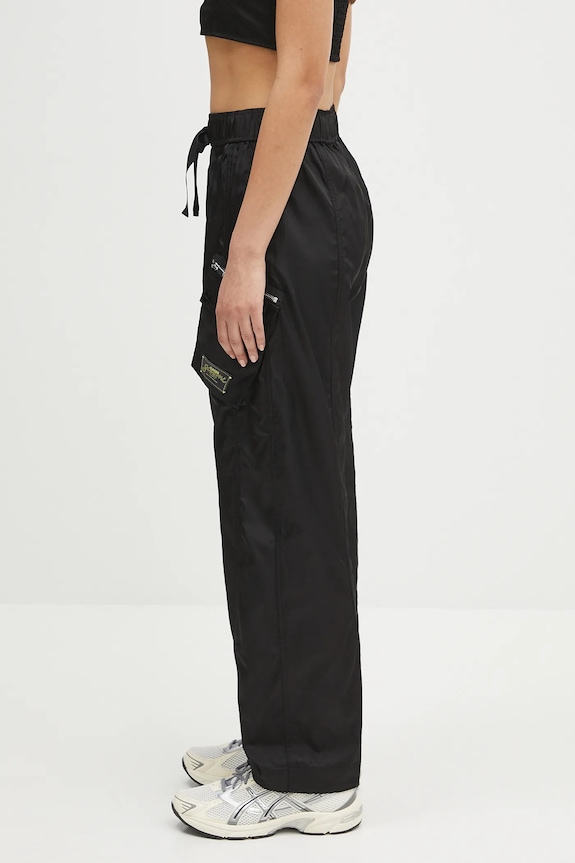 GANNI spodnie Duchesse Nylon Elasticated W0476 czarny SS25
